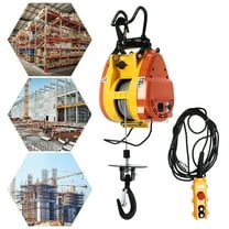 1300W 500lbs Electric Hoist Portable Winch Crane Lift 95ft Lifting Height Wired Control