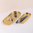 thumbnail image 4 of Mirror Gold Metal Decorative Tray, For Vanity Dresser Coffee Table Counter Bathroom Kitchen Desk Home Decor, Oval 3.7''x9'', 4 of 5
