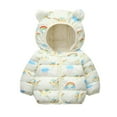 thumbnail image 2 of Kids Winter Coats Girls Boy Winter Coats Bear Ears Hooded Light Puffer Down Jacket Outwear Children's Down Padded Graphic Jacket ,12-18 Months, 2 of 3
