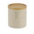 thumbnail image 5 of Stylish Matte Beige Cotton Pad Holder with Natural Bamboo Lid - Polyresin Bathroom Vanity Organizer, 5 of 6