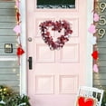 thumbnail image 7 of Valentine Heart Shaped Wreath Garland Festive Outdoor Indoor Door Hanging Decorative Ornament for Holiday Celebration, 7 of 7