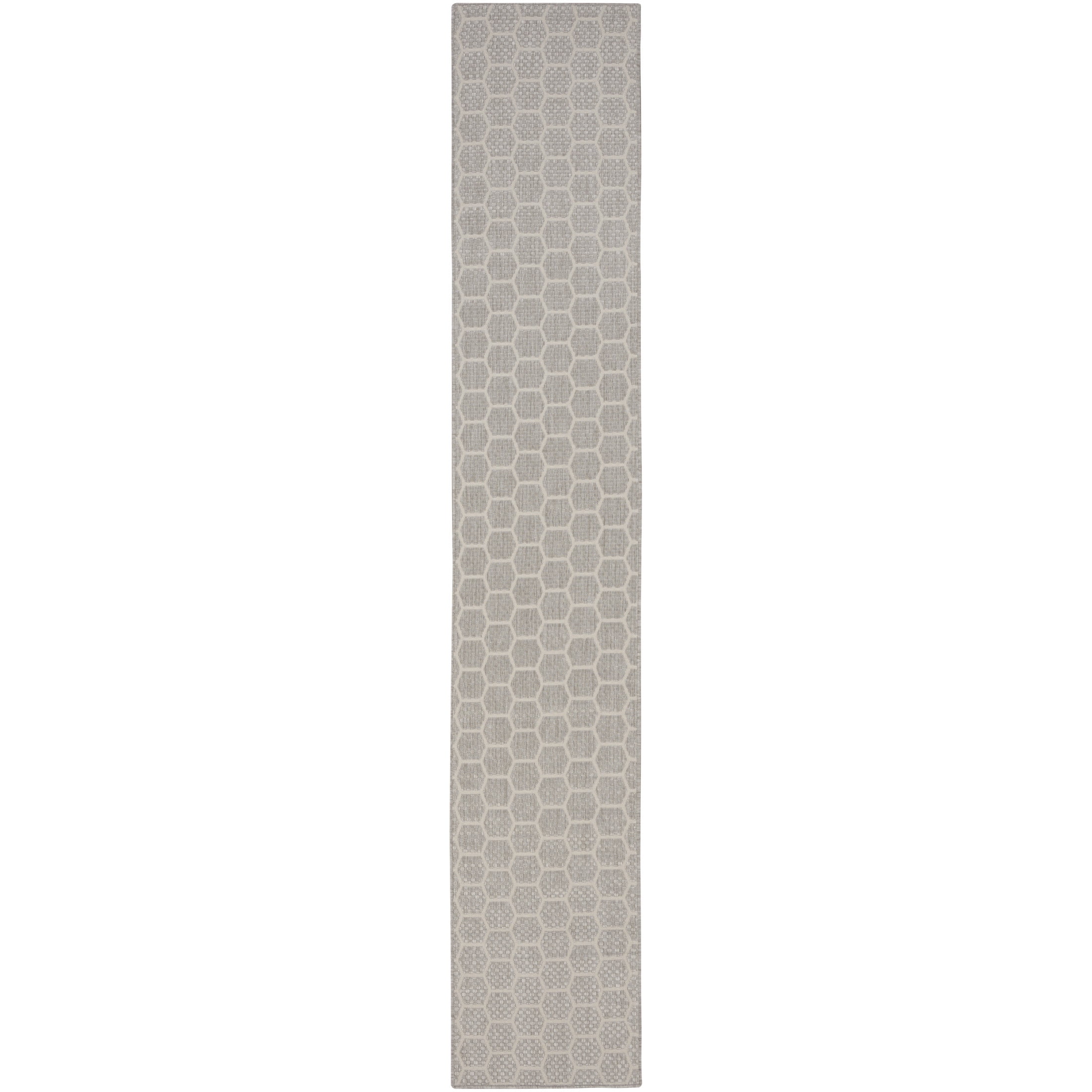Nourison Twist Reversible 2'2" x 12' Grey Modern Rug