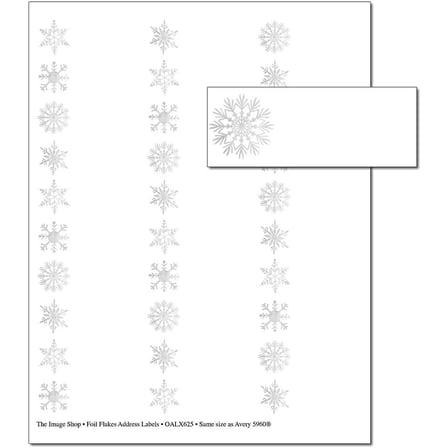 Foil Flakes Address Labels - 1in. x 2 5/8in. - Pack of 150 Labels - blank labels (not personalized) (oalx625)
