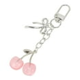 thumbnail image 5 of Accesorios de bolso de llavero de cereza con lazo elegante de 1 pieza de Unique Bargains tono plateado y rosa claro, 5 of 5