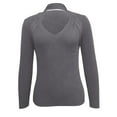 thumbnail image 7 of Fiaer Sweaters for Women V Neck Ribbed Slim Fit Hollow out Solid Color Long Sleeve Trendy Stretch Comfort Knit Tops Grey XL, 7 of 7