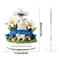 thumbnail image 3 of Beautynvta He is Risen Tabletop Decoration, Vintage Lily Cross Tomb Lamb Figurine, 2D Flat Acrylic Ornament, Spring Easter Tabletop Decoration, 3 of 5