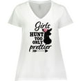 thumbnail image 3 of Inktastic Hunting Girls Hunt Too Only Prettier with Doe and Arrow Women's Plus Size V-Neck T-Shirt, 3 of 5