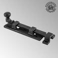 thumbnail image 3 of Renovators Supply Slide Bolt Latch 4" Black Wrought Iron Slide Bolt with Catch and Mounting Screws, 3 of 9