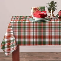 Plaid Christmas Tablecloth, Christmas Table Cloth Red Plaid Holiday Rectangular Tablecloth for Christmas Decor, Waterproof Wrinkle Free Red Plaid Christmas Tablecloth for Rectangle Tables 60 X 102
