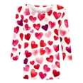 thumbnail image 4 of Staron Liquidation Chemises de la Saint-Valentin pour Femmes T-Shirt à Col Rond Manches 3/4 Décontracté Été Mignon T-Shirts Cœur T-Shirt Graphique Printemps Été Hauts Blouses, 4 of 5