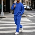thumbnail image 6 of Men's 2 Piece Loose Fit Crewneck Tracksuit Set, Long Sleeve Pullover Sweatshirt & Drawstring Sweatpants with Side Pockets, Workout Running Activewear Outfit, 6 of 6