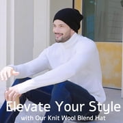 Beanie for Women Men, Unisex Wool Knit Warm Fleece Lined Cuffed Winter Hat Cap 1Pack