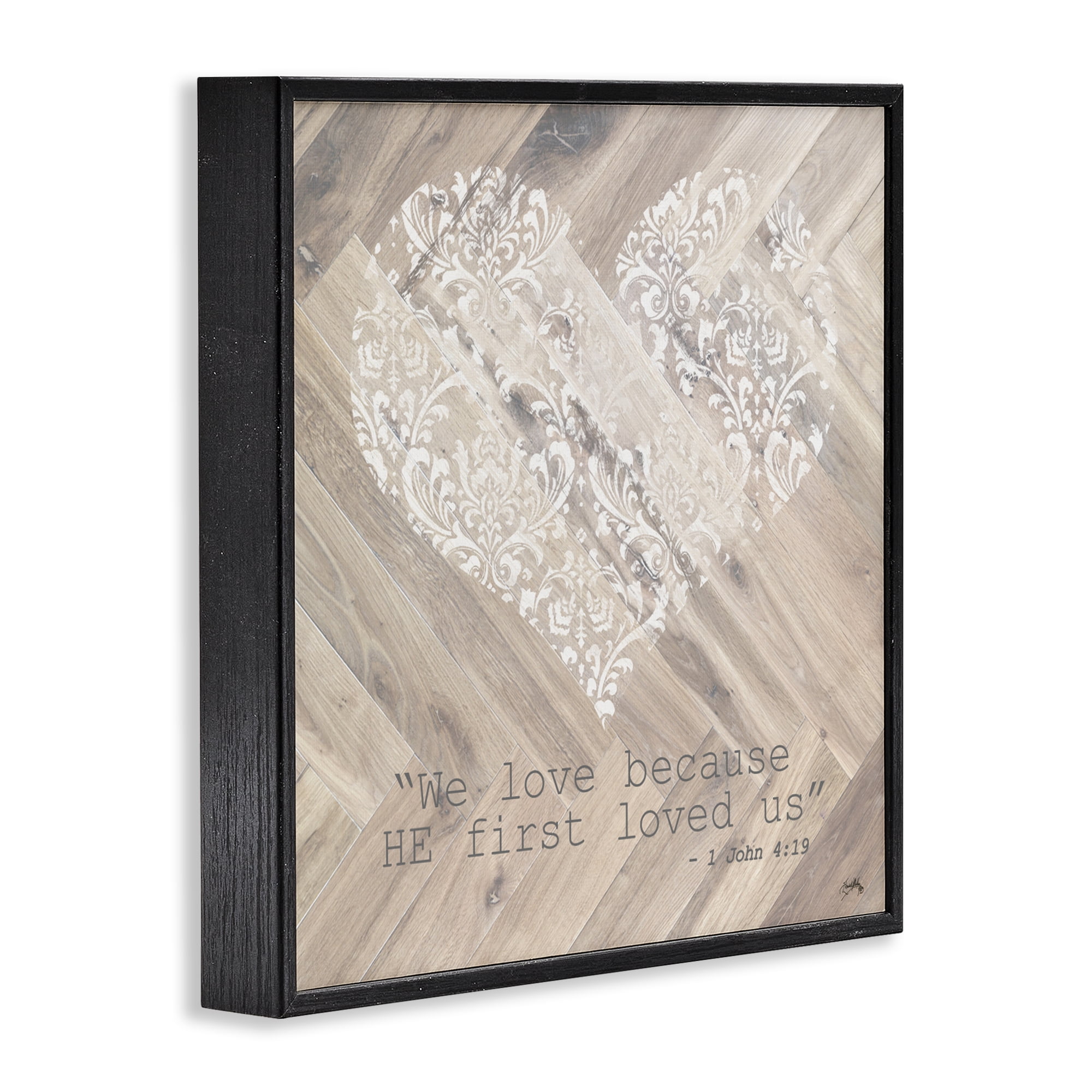 Stupell Industries He Loved Us First Black Framed Giclee Art, design by Elizabeth Medley