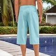 thumbnail image 5 of Riforla Summer Slim Cropped Pants Oversized Wide Leg Men's Hop Sports Casual Shorts Men Pants Blue XXXL, 5 of 9