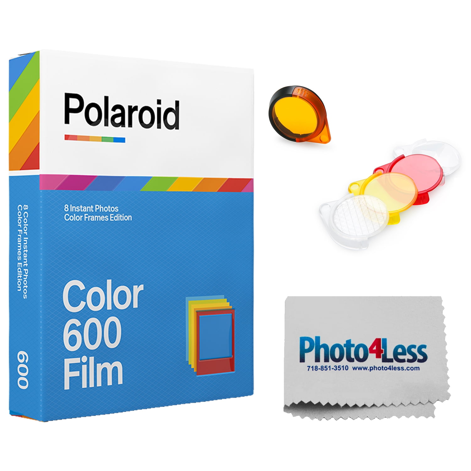 Polaroid Film for 600 Color Frames + Polaroid OneStep Lens Filter Set