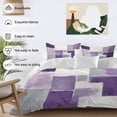 thumbnail image 3 of Purple White Bedding Duvet Cover Set Queen Size 4 Pieces Graffiti Art Abstract Mottled Oil Paint Texture Bedding Set with Zipper Closure, 1 Comforter Cover 90x92 Inches 1 Flat Sheet & 2 Pillow Cases, 3 of 7