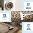 thumbnail image 6 of 9x12 Living Room Rug Large Washable Rug Non Slip Boho Accent Carpet Indoor Throw Floor Cover Farmhouse Rustic Area Rug Bohemian Border Carpet for Bedroom Home Decor, Brown, 6 of 8