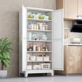 thumbnail image 3 of 74.8"H Metal Stoarge Cainbet with 2 Doors and 5 Adjuctable Shelves for Kitchen Pantry Home Office, 3 of 6