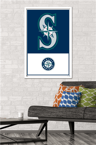 MLB Seattle Mariners - Logo 22 Wall Poster, 22.375" x 34" Framed