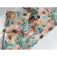 thumbnail image 2 of Flowers Vintage Bed Runner Set, Spring Colors Watercolor Design Floral Boho with Leafy Pattern, Decorative Bedding Scarf & 2 Pillow Shams for Hotels Homes, King, Coral Mint Green Teal, by Ambesonne, 2 of 3