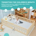 thumbnail image 4 of MOPHOTO Toddler Floor Bed,Montessori Floor Frame with Rails & Lockable Door,Twin Size Kid Beds for Toddlers 1-3 Years Old(Nature), 4 of 10