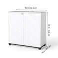 thumbnail image 2 of OFFIGAM Outdoor Storage Cabinet with Shelves Waterproof Plastic Garage Closed Storage White 34.25x33.5x15.08 Inch, 2 of 9