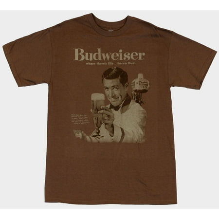Budweiser Mens T-Shirt  - Where There's LifeThere's Bud Old School Ad Ima