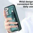 thumbnail image 4 of Nalacover Wallet Case for Samsung Galaxy S21 FE, Business PU Leather Unique Design Wristband Kickstand Credit Card Holder Slots Shockproof Scratch Resistant Phone Case for Samsung Galaxy S21 FE,Green, 4 of 6