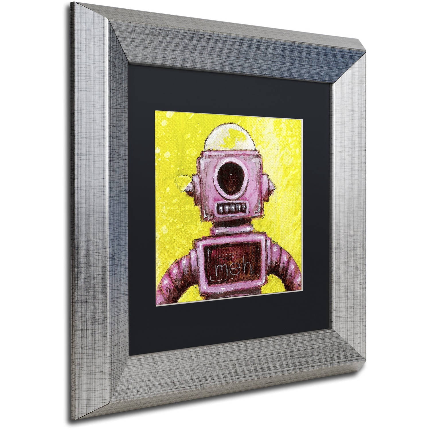 Trademark Fine Art 'Mehbot' Canvas Art by Craig Snodgrass, Black Matte, Silver Frame