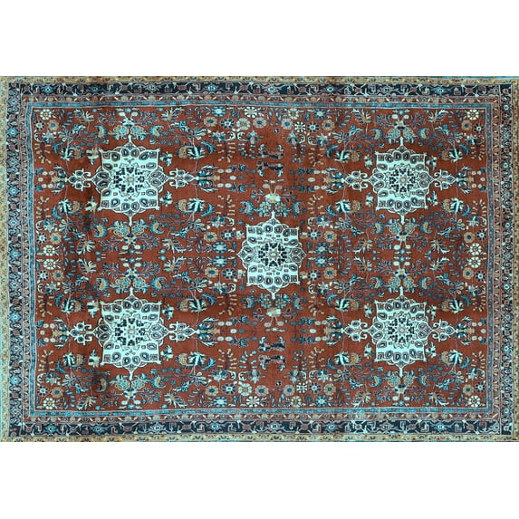 Ahgly Company Indoor Rectangle Persian Light Blue Traditional Area Rugs, 2' x 4'