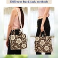 thumbnail image 4 of FORMRS Womens Corduroy Tote Bag Crossbody Shoulder Handbag with Pocket, Brown Floral, 4 of 7