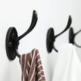 thumbnail image 3 of 5pcs Black Coat Hooks Wall Mounted Coat Hooks Farmhouse Matte Black Wall Hooks with Screws Metal Matte Black Towel Hooks for Bathrooms Entryway Hooks for Hanging Coats, Keys, Hats, Scarves, Robe, Bags, 3 of 18