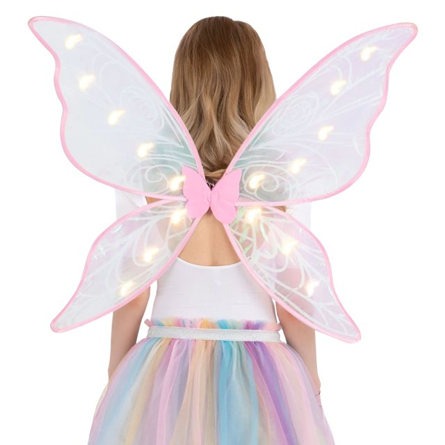 Smiffys Ailes de Fée à DEL Iridescentes Lumineuses pour Filles (Piles Incluses)