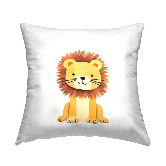 Stupell Industries Sitting Baby Lion Cub Decorative Printed Throw Pillow Design by Andrea Haase.