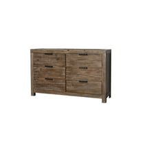Furniture of America Perrie 6-Drawer Dresser, Weathered Light Oak
