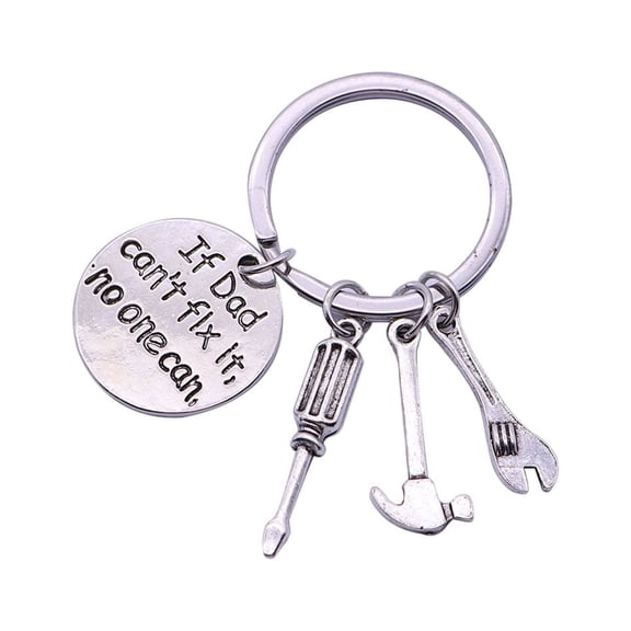 OFFIGAM Metal Keychain for Dad - 'If Dad Can't No One Can' Perfect Small Size Gift for Father's Day or Birthday