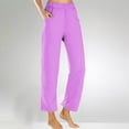 thumbnail image 2 of Patlollav Womens Cropped Pants Summer Beach Pants Crop Wide Leg Pants Loose Yoga Trousers with Pockets, 2 of 6