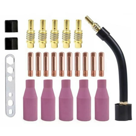 

24Pcs MB15AK Welding Torch Consumables 1.2mm Torch Ceramic Nozzle Tip for 15AK MIG Welding Torch