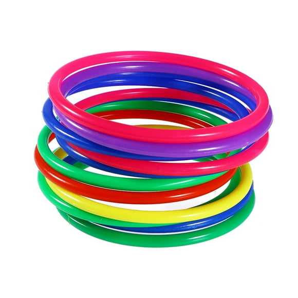 12 aros de colores surtidos para juegos de carnaval, jardín, patio trasero y exteriores (color aleatorio)