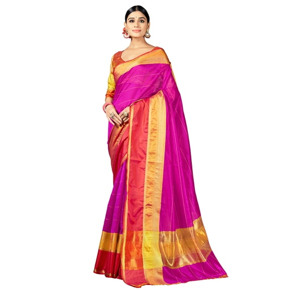Sarees For Women Indian Bollywood Diwali Cotton Art Silk Gift Saree Woven Sari & Unstitched Blouse