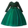 thumbnail image 1 of Robe à Paillettes de la Saint-Valentin pour Grandes Filles, Manches Longues, Robe de Princesse pour Mariage et Fête, 1 of 6