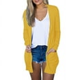 thumbnail image 2 of SDNall Lightweight Cardigans for Women Color Long Sleeve Casual Tops Blouse with Pocket Cardigan Womens Cardigan (Yellow, Sizes S-XXL), 2 of 9