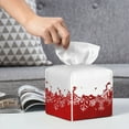 thumbnail image 6 of Cauagu Winter Christmas Snowflake Print Tissue Box Cover,Leather Square Holder - Decorative Holder/Organizer for Bathroom, Night Stands, Office Desk & Car 5"X5"X5", 6 of 7
