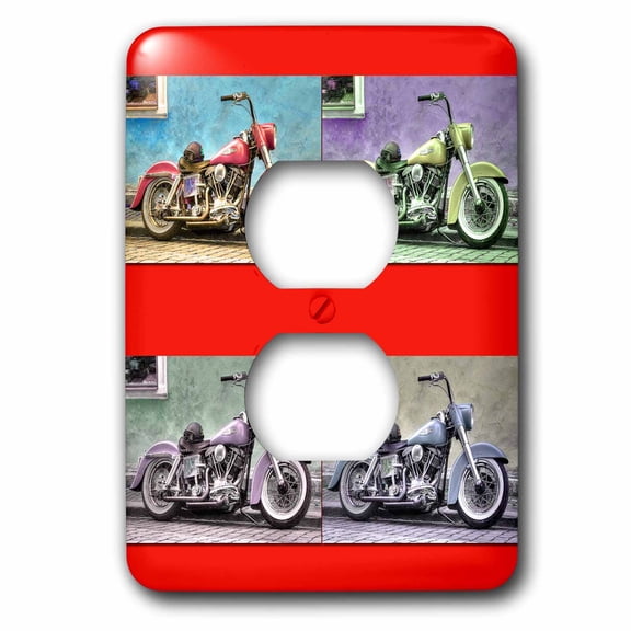 3dRose, Cool motorcycles. Pop Art. Bikes. , 2 plug outlet cover