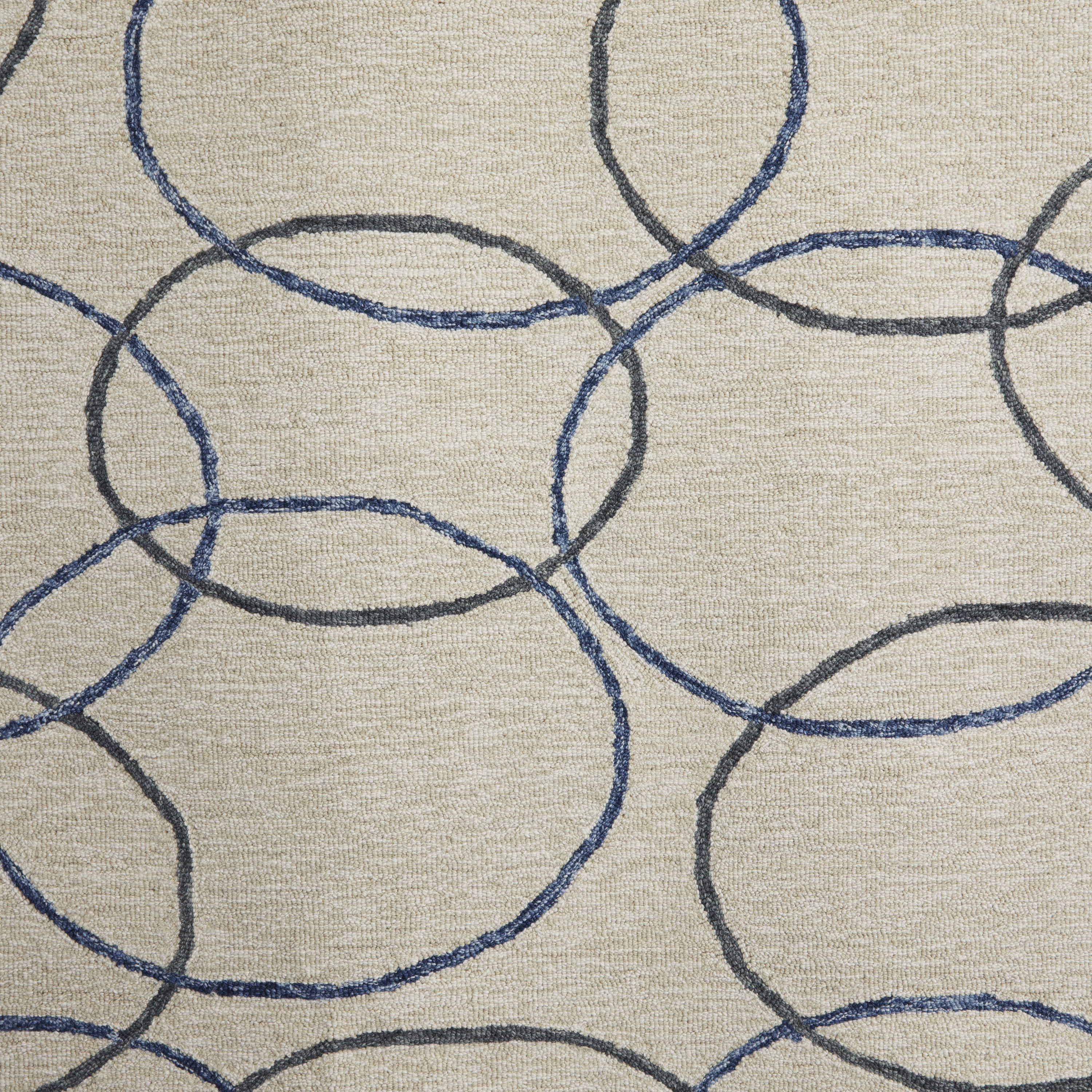 DecMode Living room Rectangle Geometric Modern Area Rug, Cream, 8' x 10', 1 - Piece