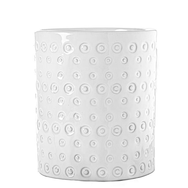Benzara BM263668 Utensil Jair with Ceramic & Dotted Pattern Design, White