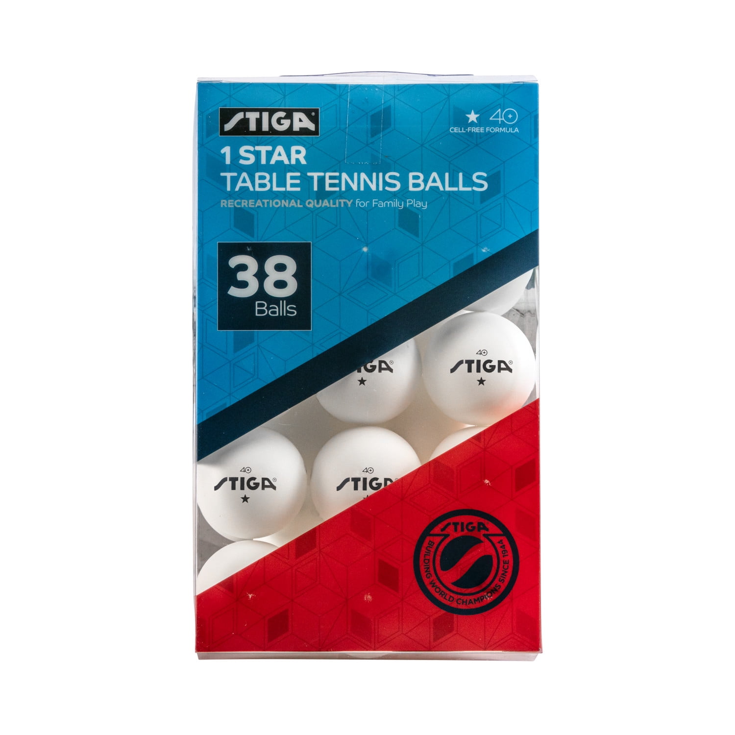 STIGA 1-Star White Table Tennis Balls (38-Pack)