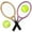 Assorted Color, variant on Oraceous Miniature Sports Tennis: 2 Sets Tennis Racket Tiny for Photo Props Model