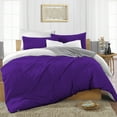 thumbnail image 1 of SGI Bedding 3 Piece Reversible Cotton Duvet Cover Purple Solid 600TC Oversized King, 1 of 8