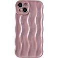 thumbnail image 1 of Patrón de ondas de agua con marco rizado, suave, compatible con funda de iPhone (rosa, iPhone 14), 1 of 5